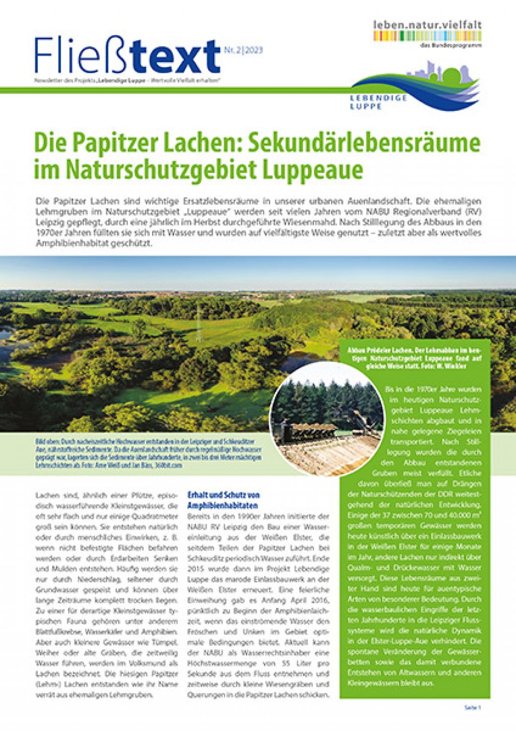 Fließtext: Die Papitzer Lachen: Sekundärlebensräume im Naturschutzgebiet Luppeaue | Foto: NABU Sachsen